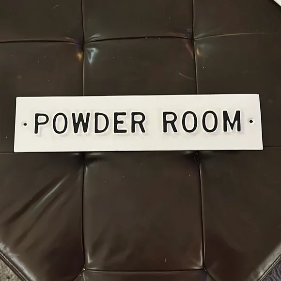Hearth & Hand farmhouse “Powder Room” sign w/raised lettering & glazed finish - Picture 2 of 10